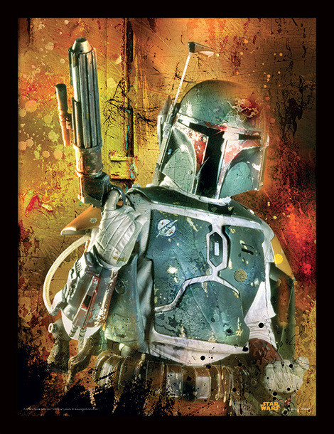 Star Wars (Boba Fett Painted) Wooden Framed 30 x 40cm Print - FP12086P