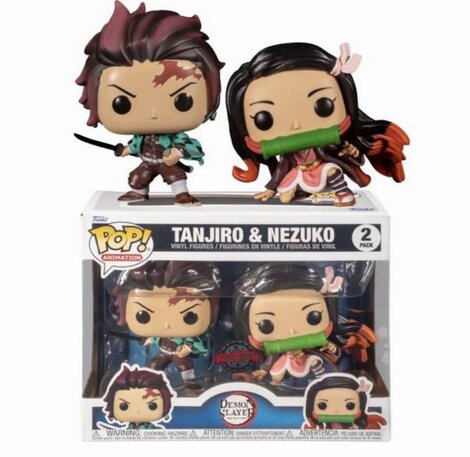 Funko POP! Demon Slayer: Kimetsu no Yaiba - Tanjiro & Nezuko 2-Pack Figures (Exclusive)