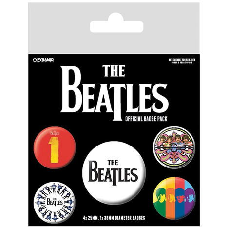 The Beatles (Black) Badge Pack Set (Pack Of 5) - BP80475