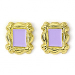 Friends Set of 3 Silver Plated Earring Studs; Frame, Coffee Cup, & Friends Logo - EFTE0014