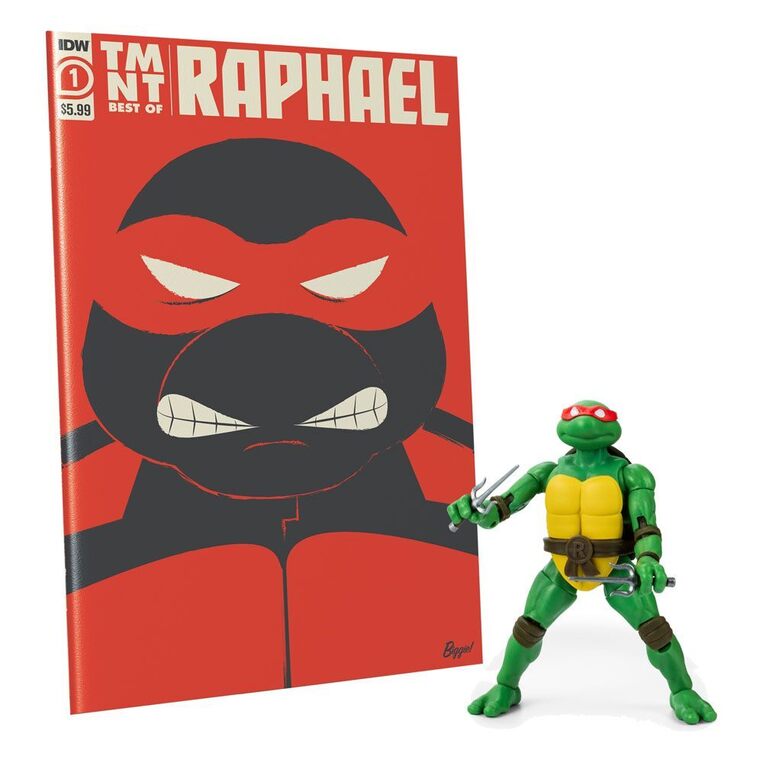 Teenage Mutant Ninja Turtles BST AXN x IDW Action Figure & Comic Book Raphael Exclusive 13 cm - TLSBATMNTRAPCOM01